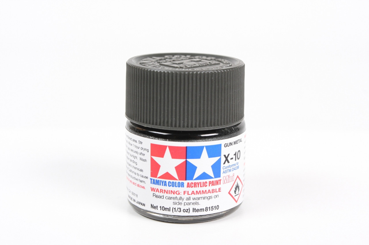 Tamiya 81510 Acrylic Mini X10 Gun Metal Paint (10ml)