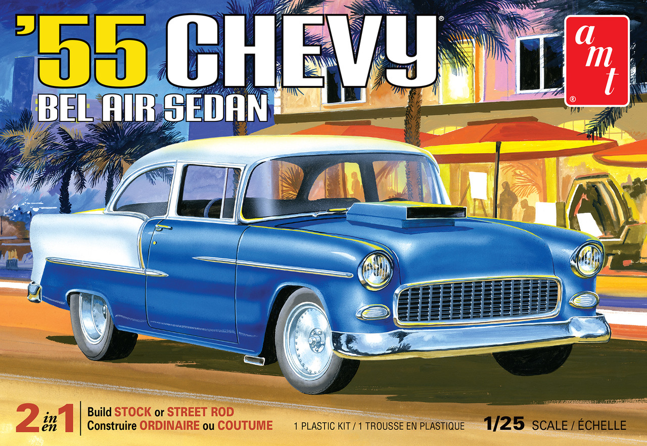 AMT 1119 1/25 1955 Chevy Bel Air Sedan Model Kit