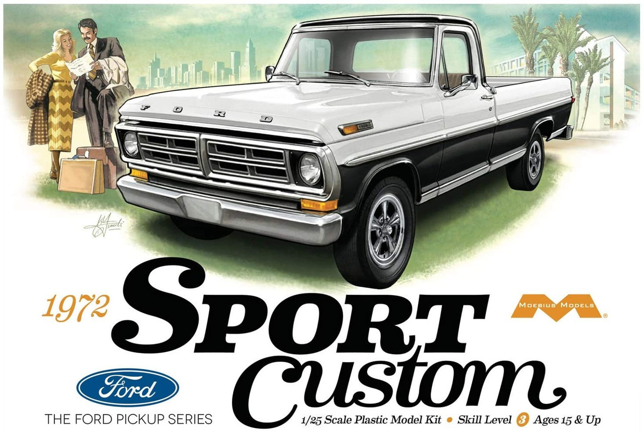 Moebius Models 1220 1/25 1972 Ford Sport Custom Pickup Truck Kit