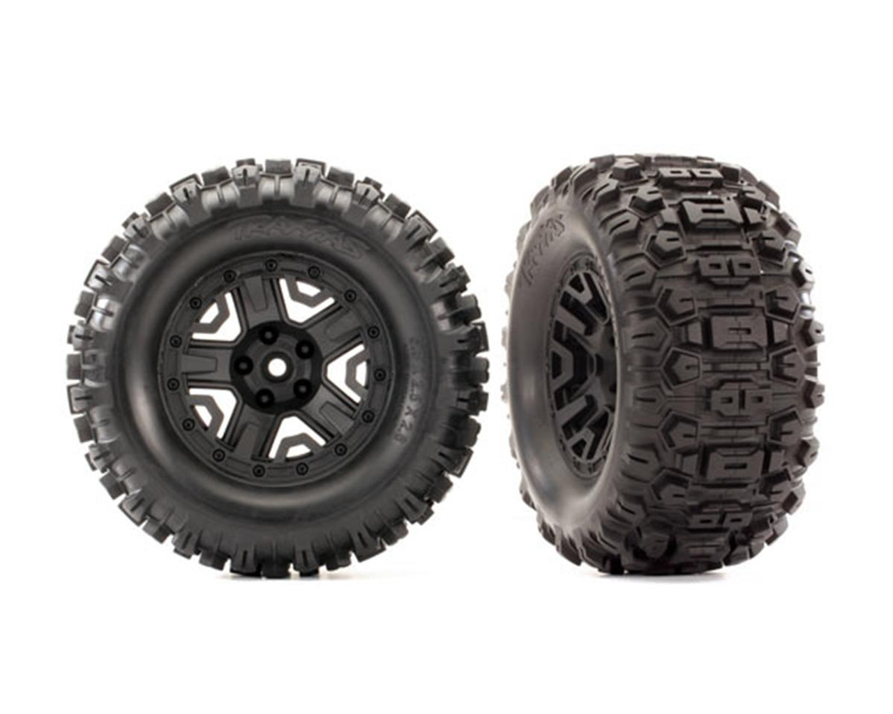 Traxxas 6792 Premounted 2.8 Sledgehammer Tires/Black Wheels