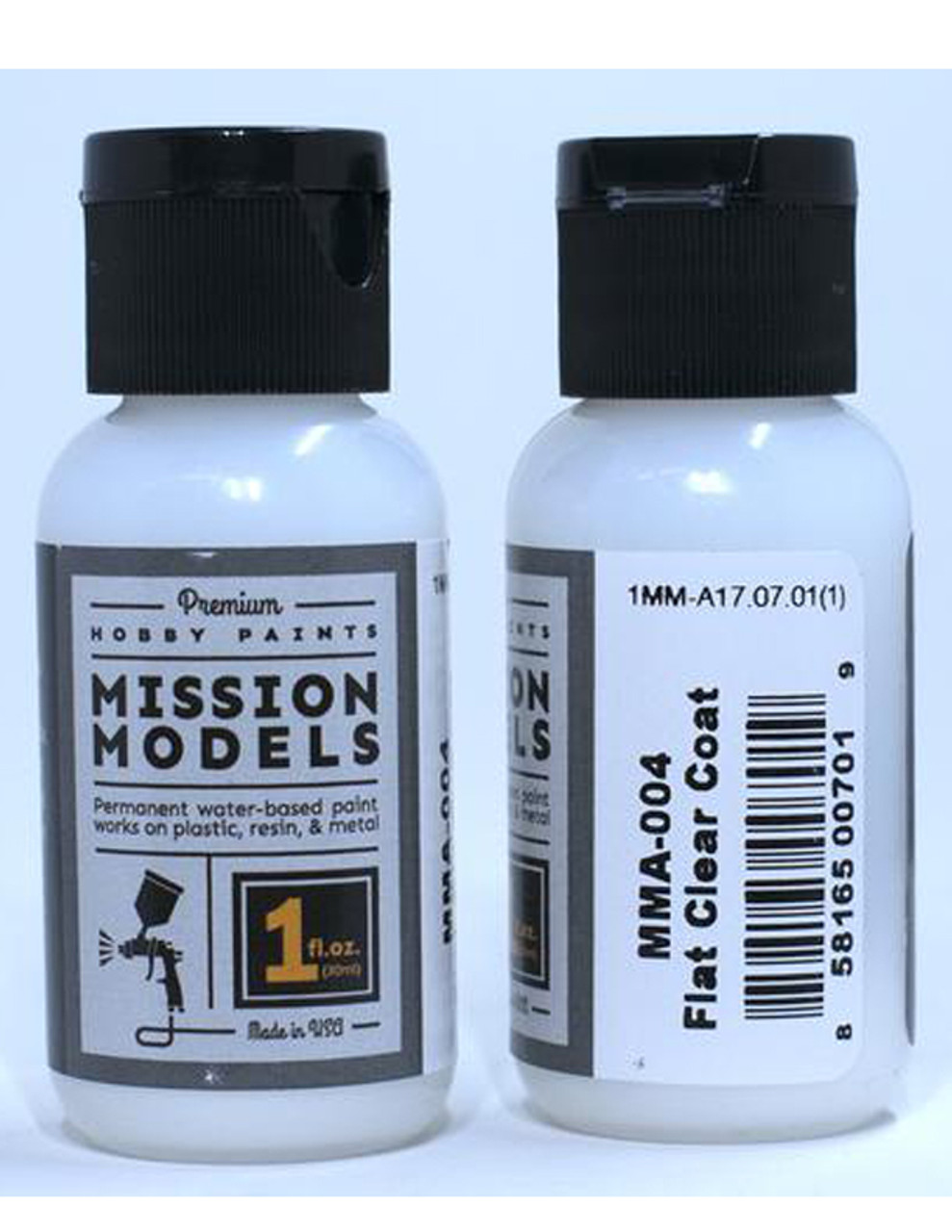 Mission Models MIOMMA-004 Acrylic Model Paint 1oz Bottle, Flat Coat Clear