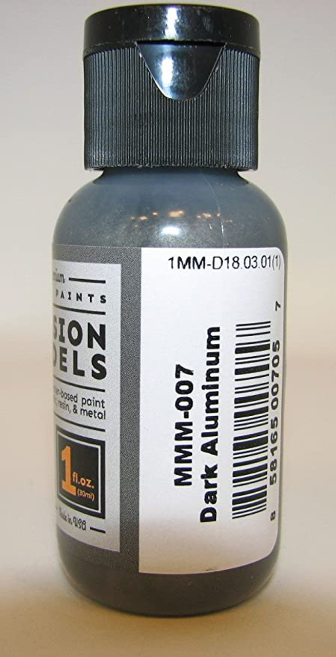 Mission Models MIOMMM-007 Acrylic Model Paint 1oz Bottle, Dark Aluminum