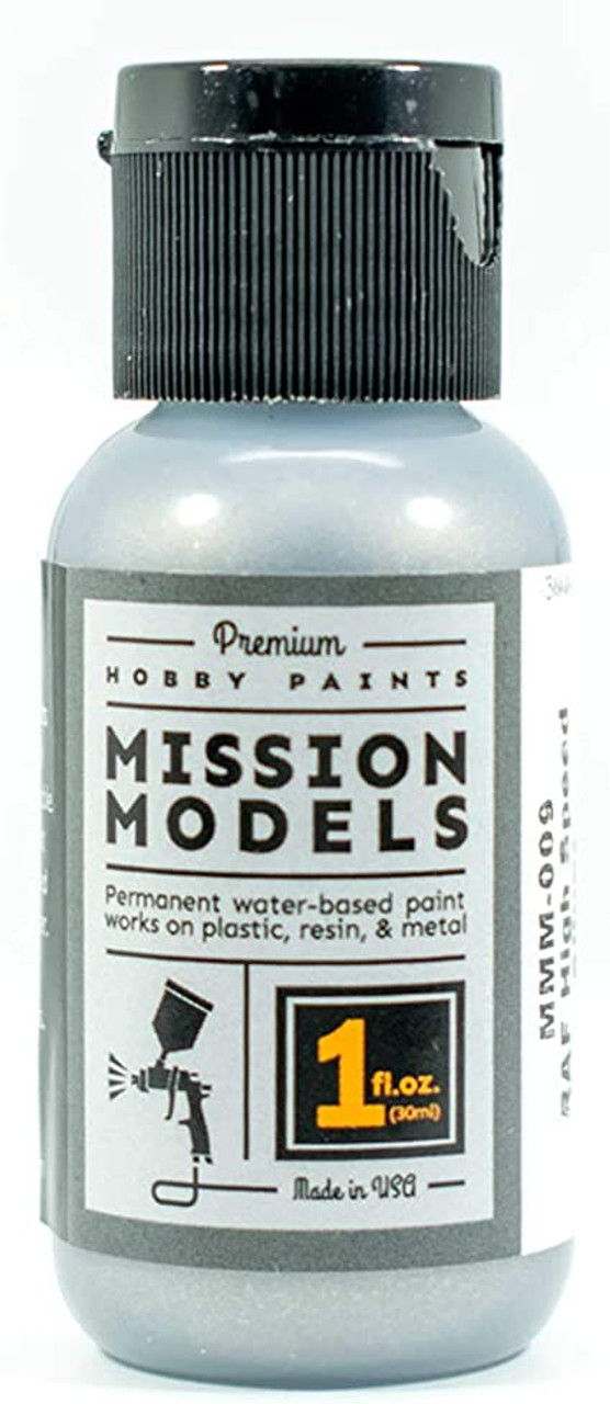 Mission Models MIOMMM-009 Acrylic Model Paint 1oz Bottle, RAF High Speed Silver