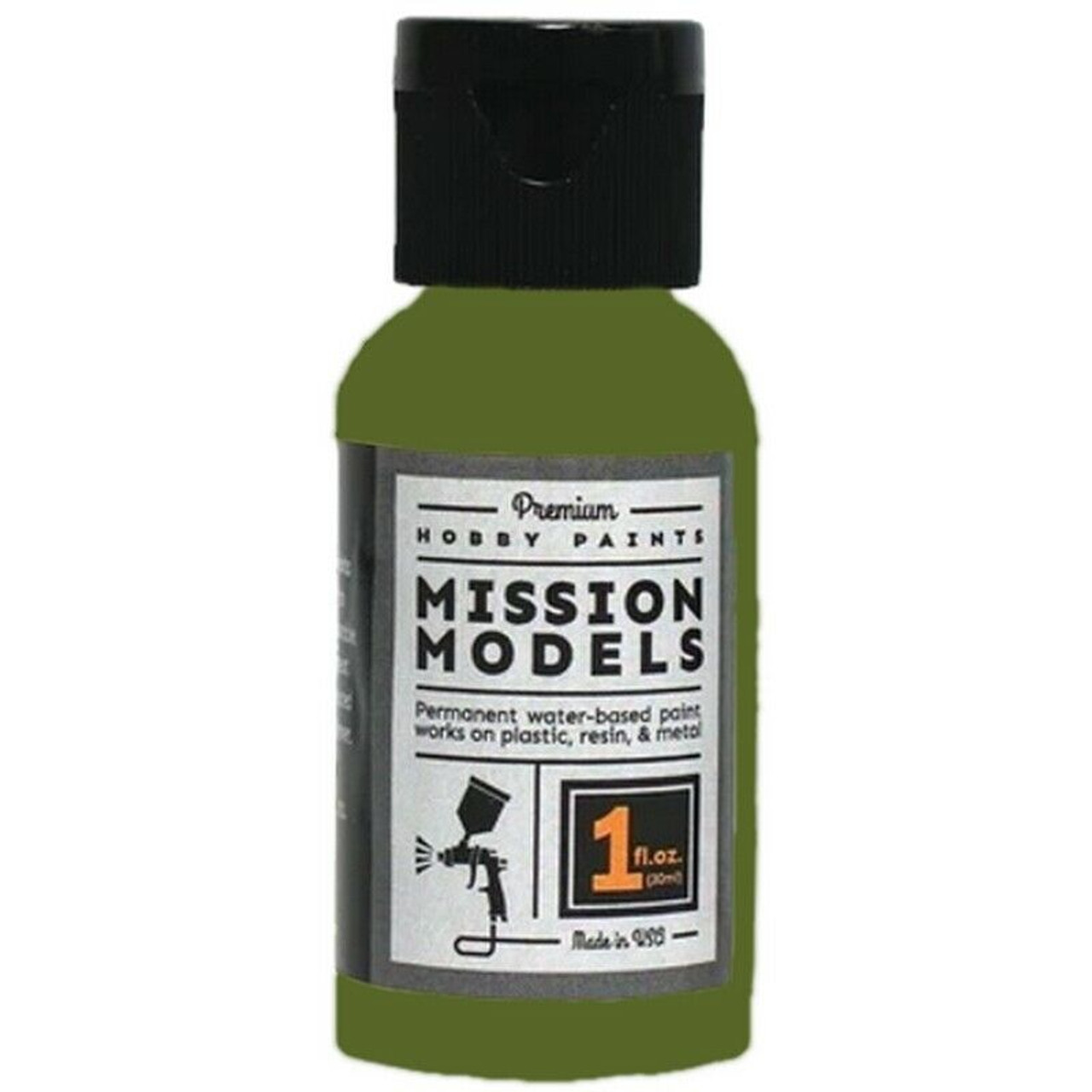 Mission Models MIOMMP-009 Acrylic Model Paint 1oz Bottle, Olivgrun Olive Green