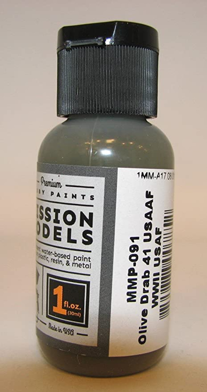 Mission Models MIOMMP-091 Acrylic Model Paint, 1 oz Bottle, Olive Drab 41 USAAF WWII USAF