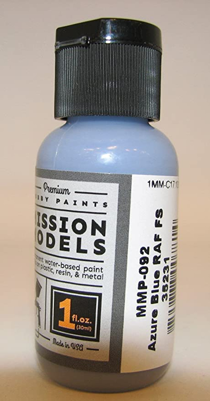 Mission Models MIOMMP-092 Acrylic Model Paint, 1 oz Bottle, Azure Blue RAF, FS 35231