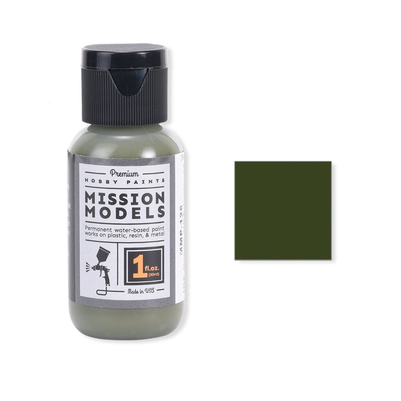 Mission Models MIOMMP-128 Acrylic Model Paint, 1oz Bottle, IDF Green (Merkava Modern AFV)