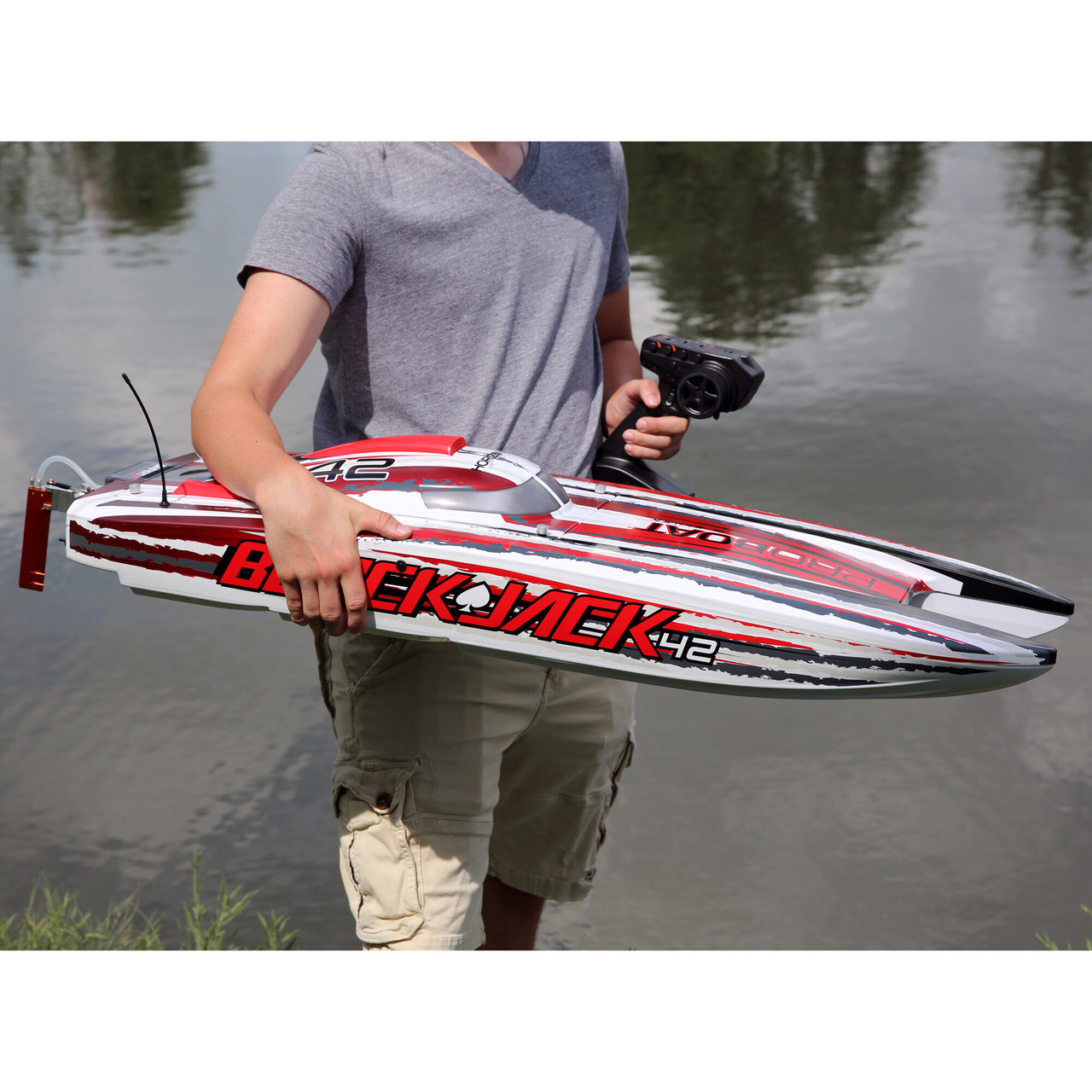 Pro Boat Blackjack 42" 8S Brushless RTR Electric Catamaran (White/Red) w/2.4GHz Radio System