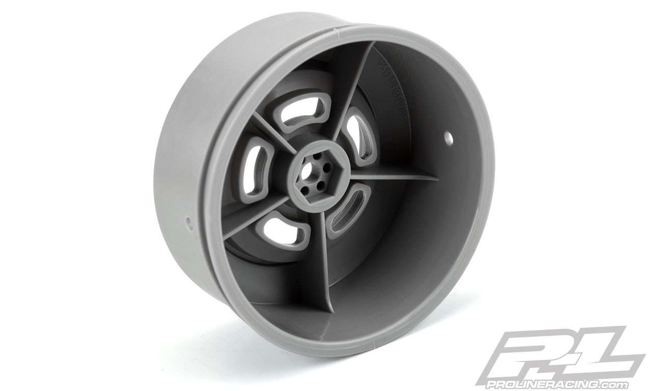 Pro-Line 2793-05 Slot Mag Drag Spec Rear Drag Racing Wheels (2) (Stone Grey) w/12mm Hex