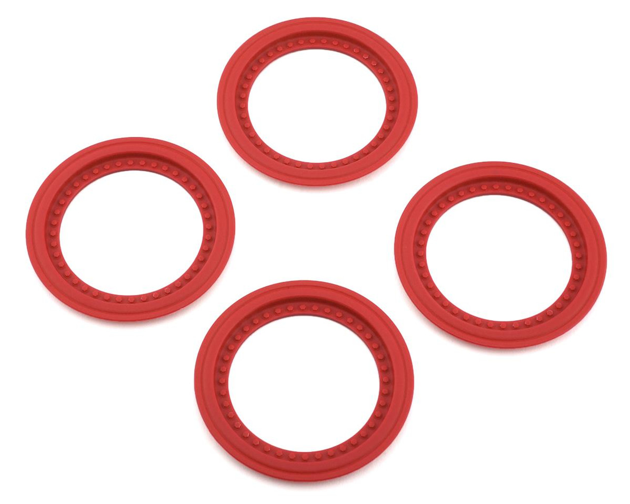 JConcepts Tribute Monster Truck Wheel Mock Beadlock Rings (Red) (4)