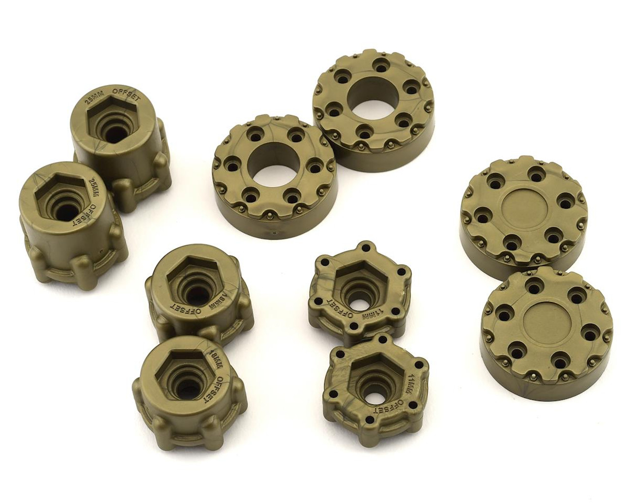 JConcepts Krimson Dually 2.6" Dual Truck Wheels w/Adaptors & Covers (Olive/Gold) (2)