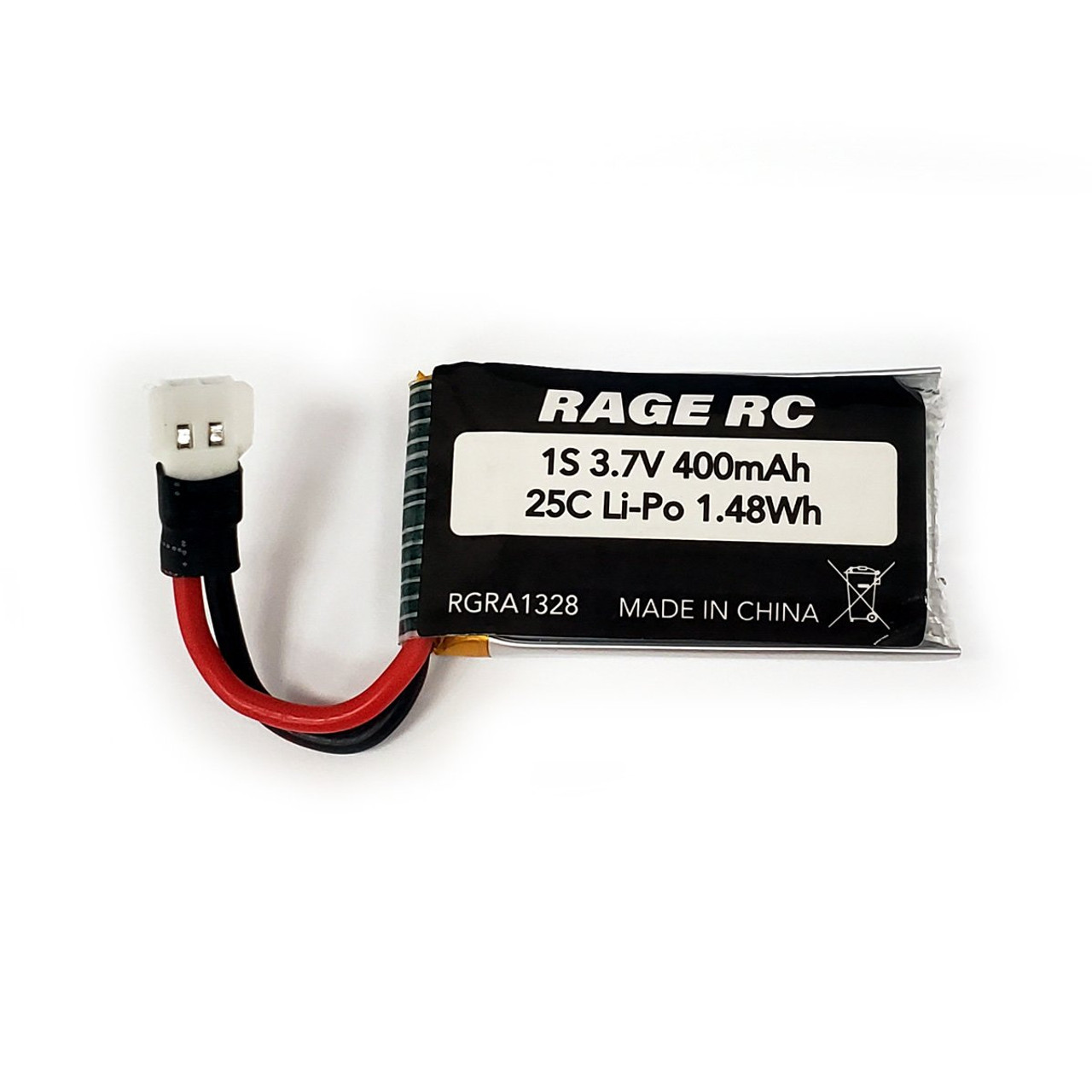 Rage RC 3.7V 400mAh 25C LiPo; P-51D, F4U, T-28, Tempest 600, Super Cub MX