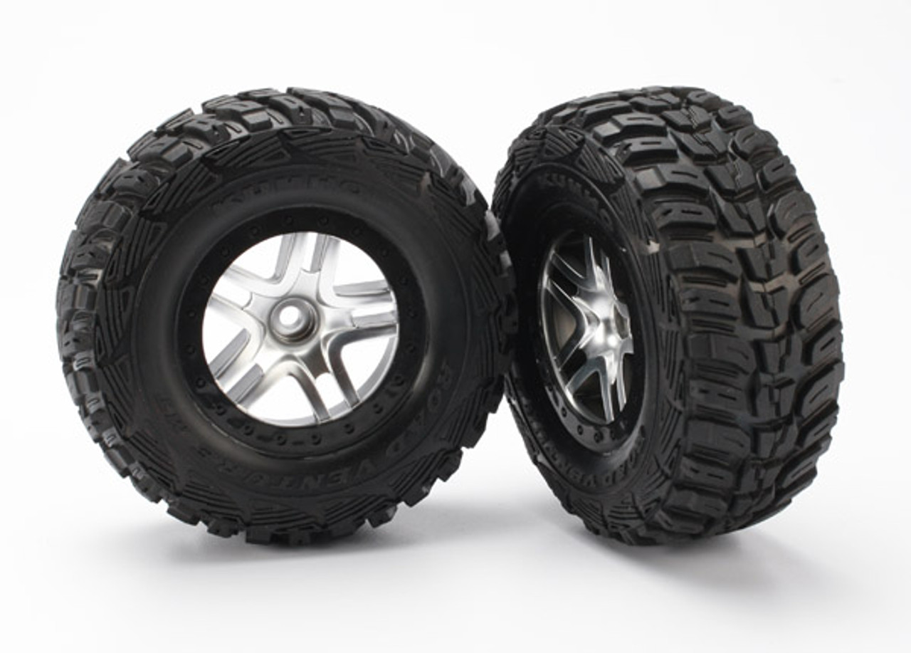 Traxxas Pre-Mounted Kumho Venture SCT Tires Satin Chrome/Black (2wd Front)