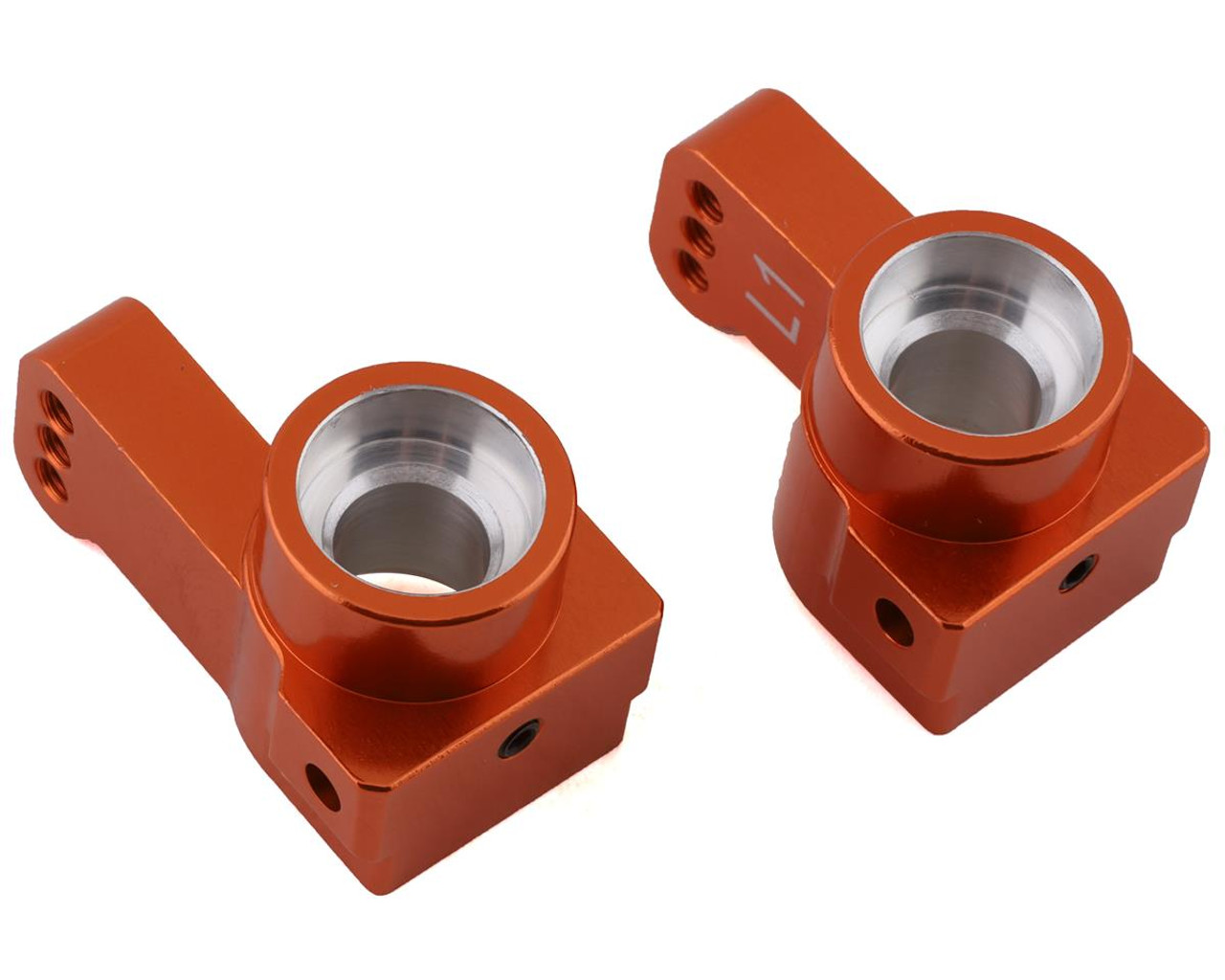 ST Racing 91418-T1O DR10 Aluminum Rear Hub Carriers (Orange) (2) (1° Toe)