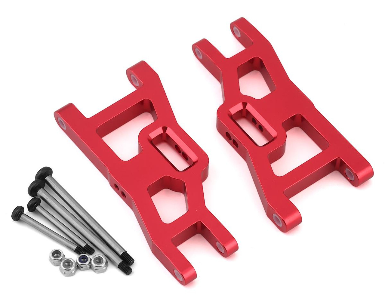 ST Racing 3631XR Aluminum Heavy Duty Front Suspension Arms w/ Locknut Hinge Pins, Traxxas Slash, Red