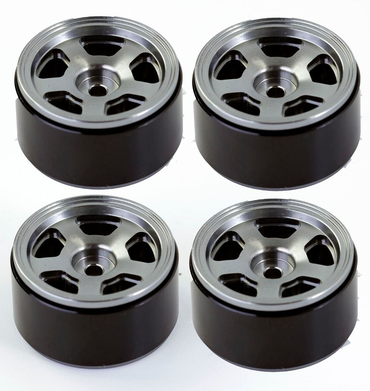 Power Hobby 1.0" Axial SCX24 Aluminum Beadlock Wheels, Compatible with stock Axial SCX24 tires