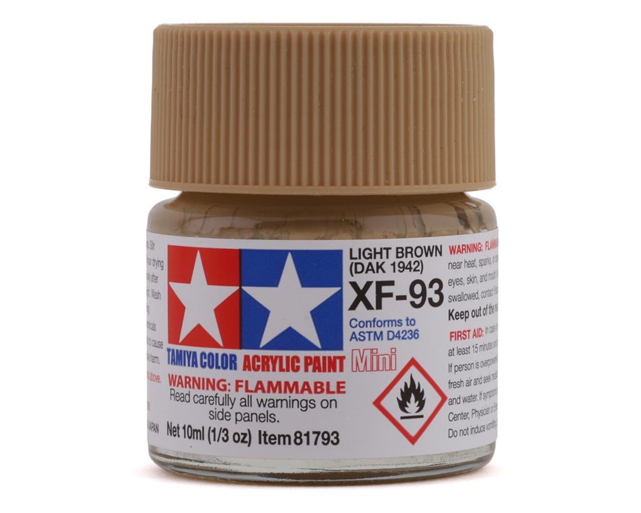 Tamiya Acrylic Mini XF93 Light Brown Paint, 10ml