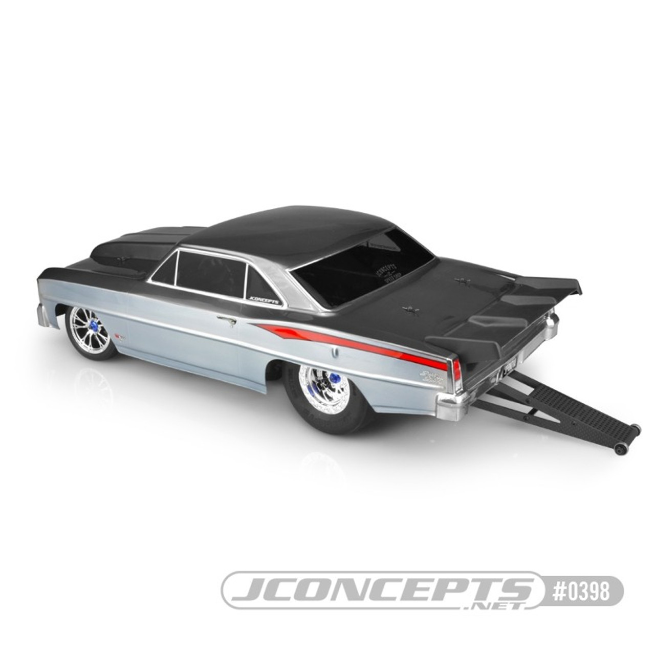 JConcepts 0398 1966 Chevy II Nova V2 Street Eliminator Drag Racing Body (Clear)