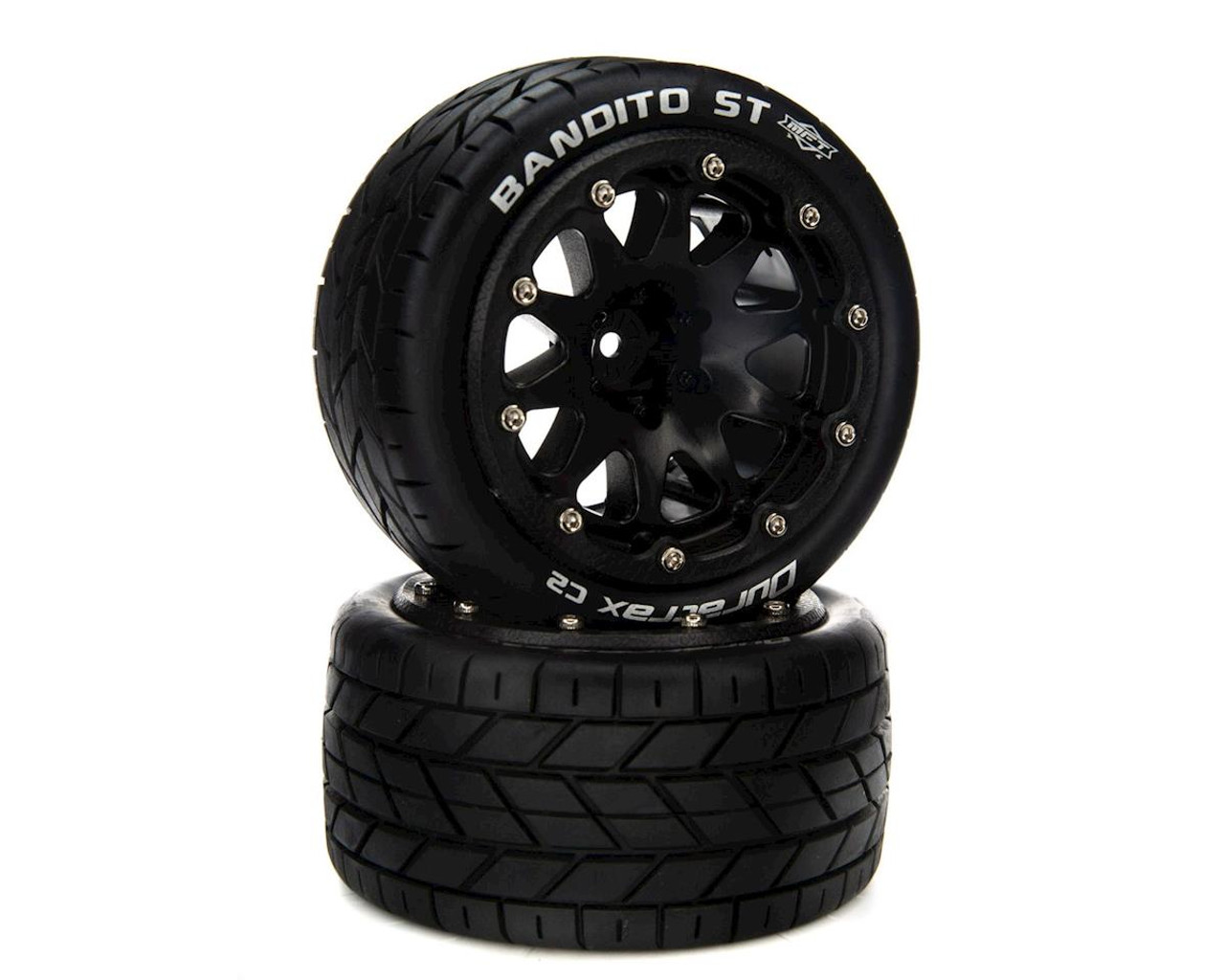 Duratrax 5540 Bandito ST Belted 2.8" Mounted Front/Rear Tires, 14mm Black (2)