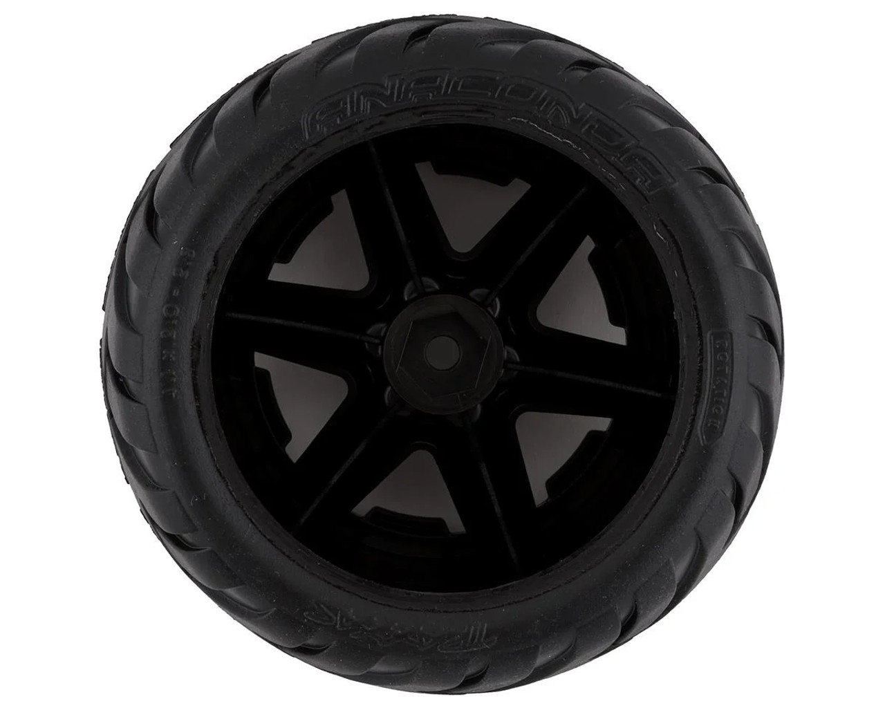 Traxxas 6775 Anaconda 2.8" Pre-Mounted Tires w/ Black RTX Wheels (2wd Front, 4x4 F&R) (2)