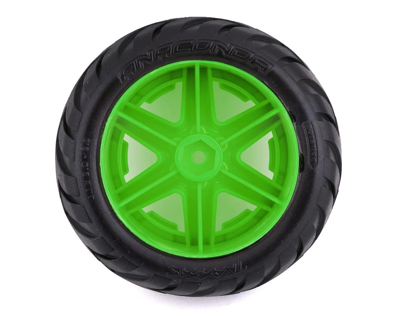 Traxxas 6775G Anaconda 2.8" Pre-Mounted Tires w/ Green RTX Wheels (2wd Front, 4x4 F&R) (2)