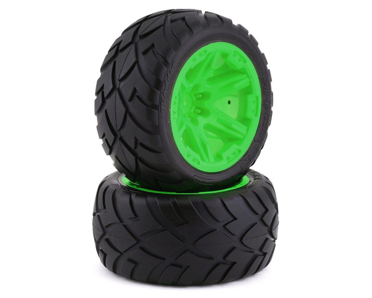 Traxxas 6775G Anaconda 2.8" Pre-Mounted Tires w/ Green RTX Wheels (2wd Front, 4x4 F&R) (2)