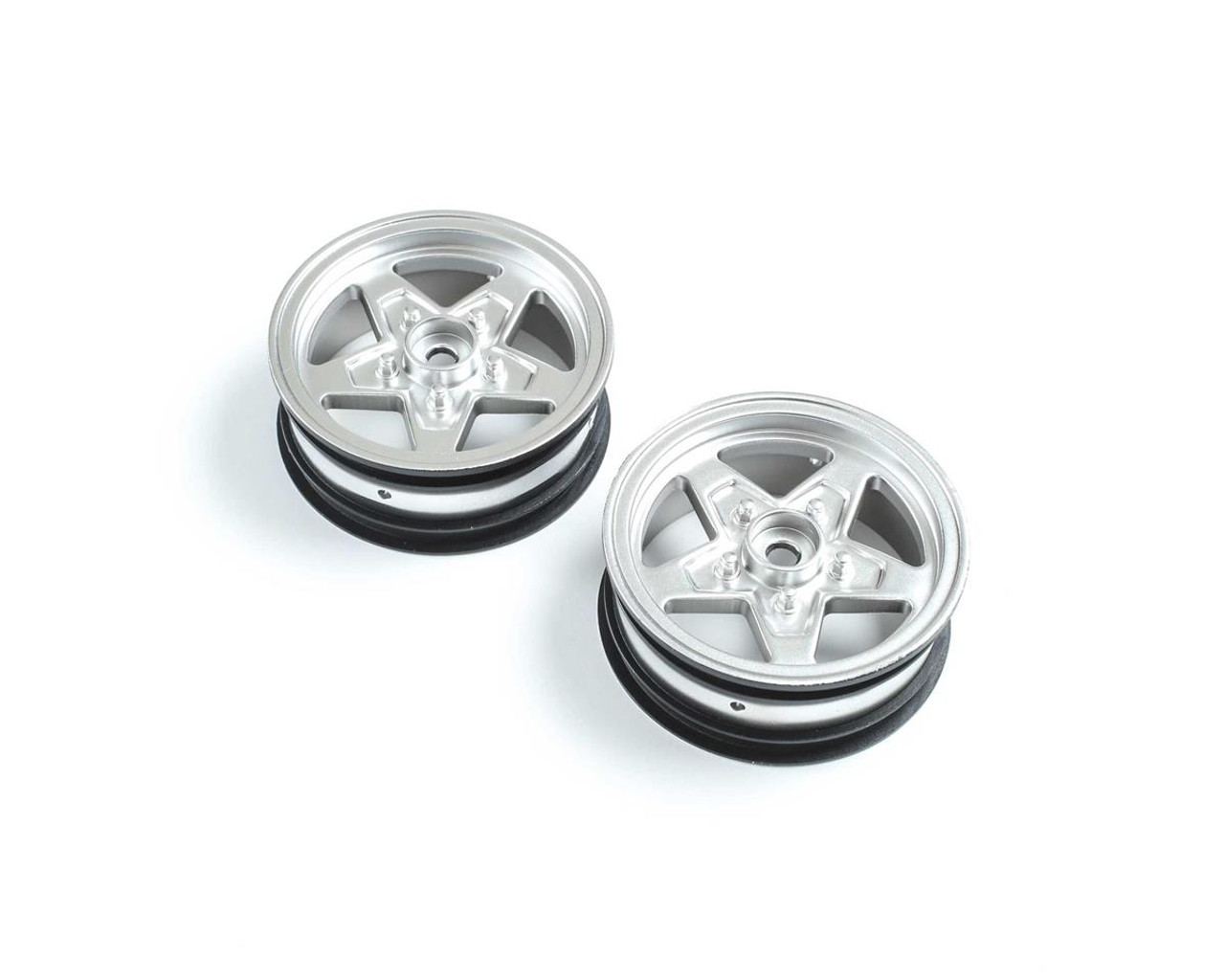 Losi 43047 Front Wheel, Satin Chrome (2): 22S Drag