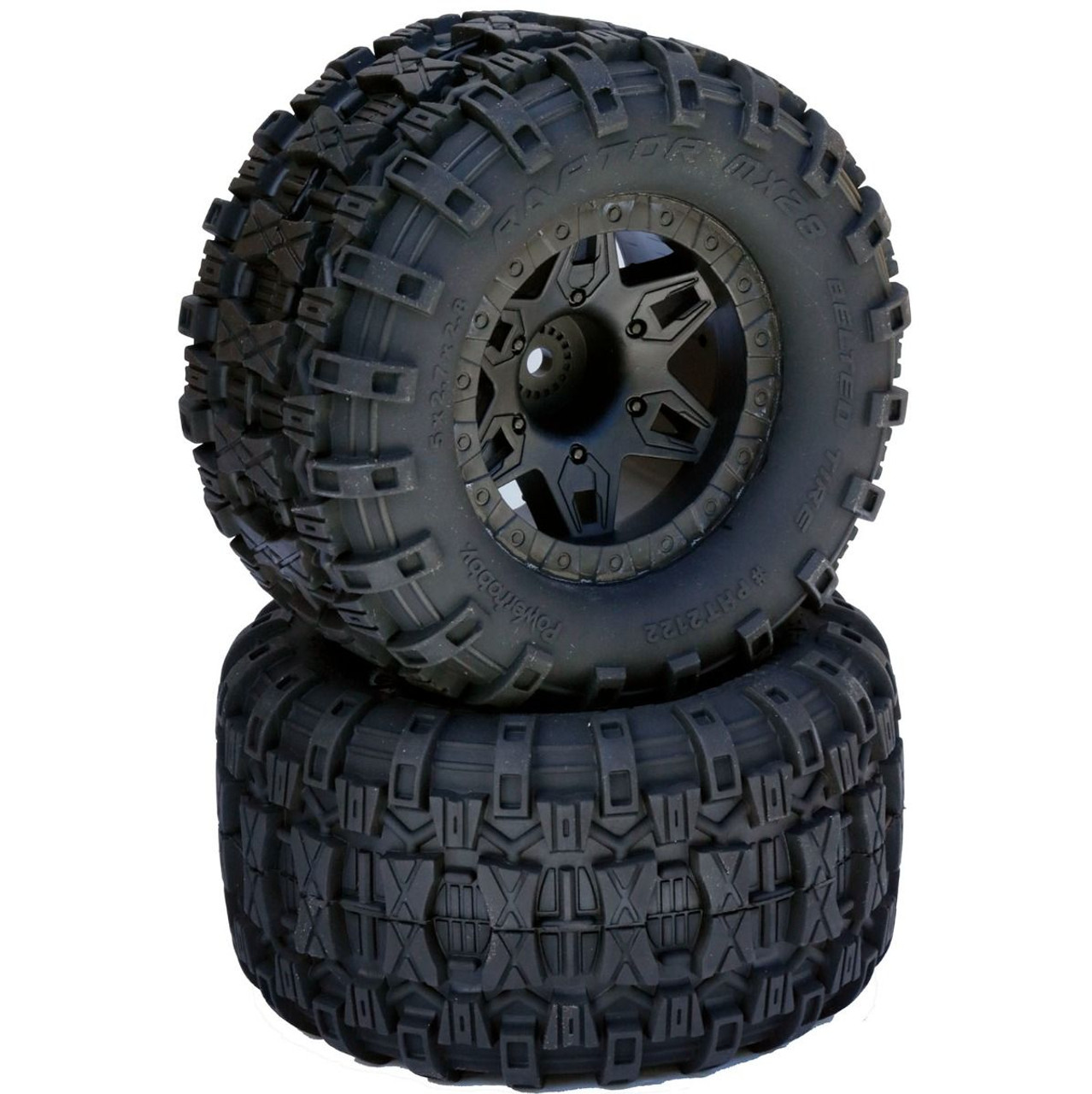 Power Hobby 1/10 Raptor 2.8 MT Belted All Terrain Tires 12mm Hex 1/2" Offset