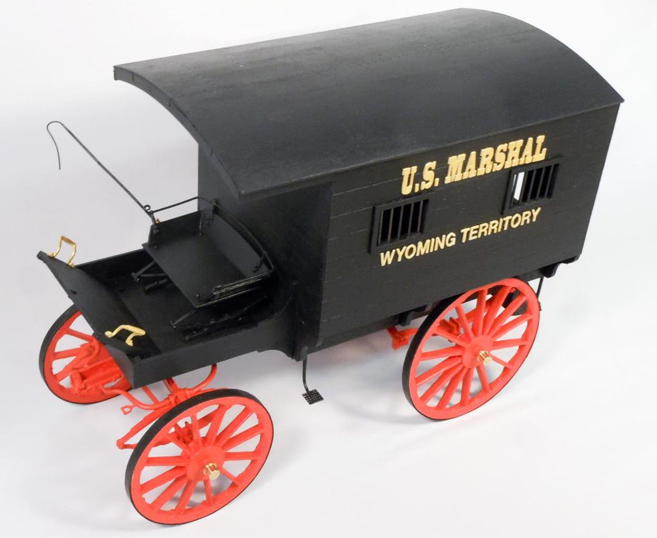 Model Trailways U.S. Marshal's Jail Wagon 1885 Wyoming Territory Wooden Model Kit 1:12 Scale