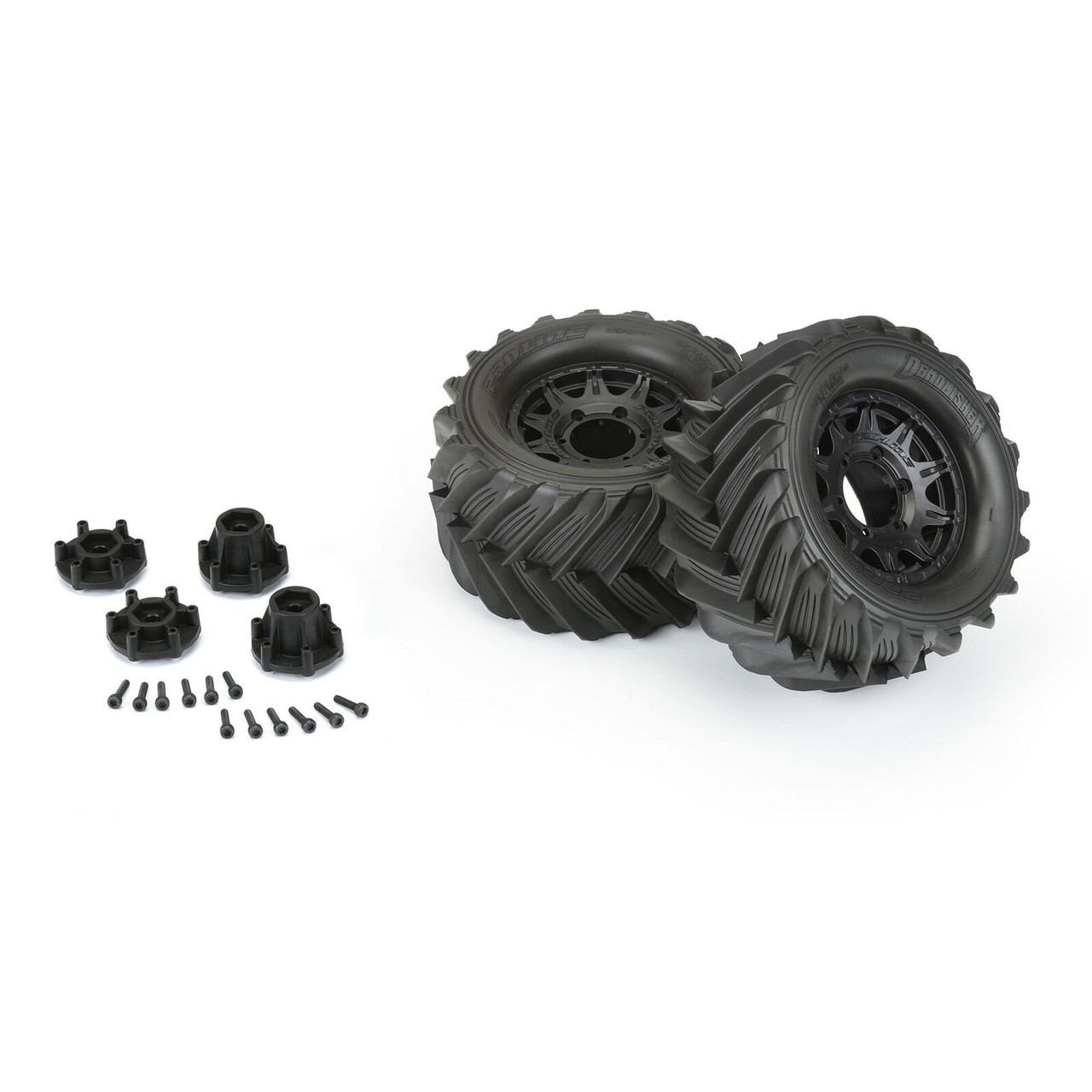 Proline 1/10 Demolisher Front/Rear 2.8" MT Tires Mounted 12mm Blk Raid (2)