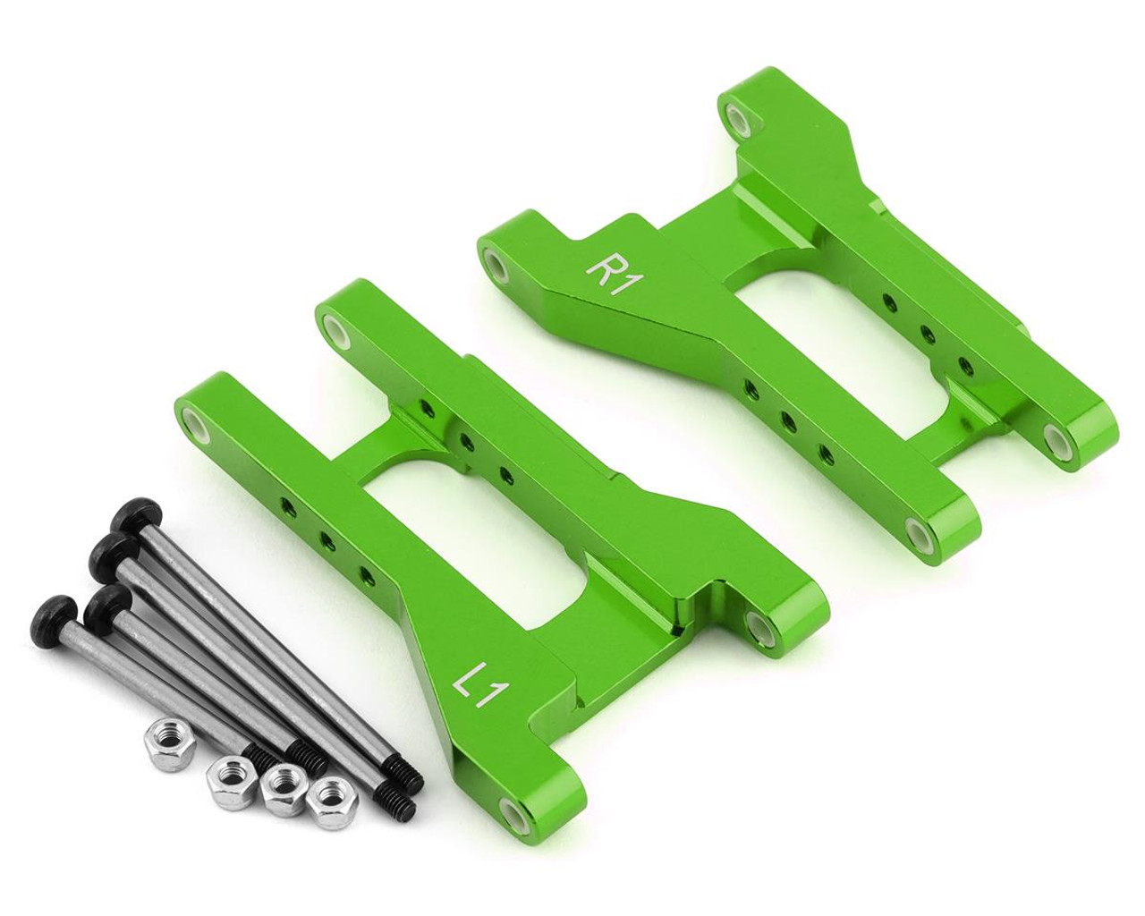 ST Racing Concepts 2750-1G Traxxas Drag Slash Aluminum Toe-In Rear Arms (Green) (1° Toe-In)