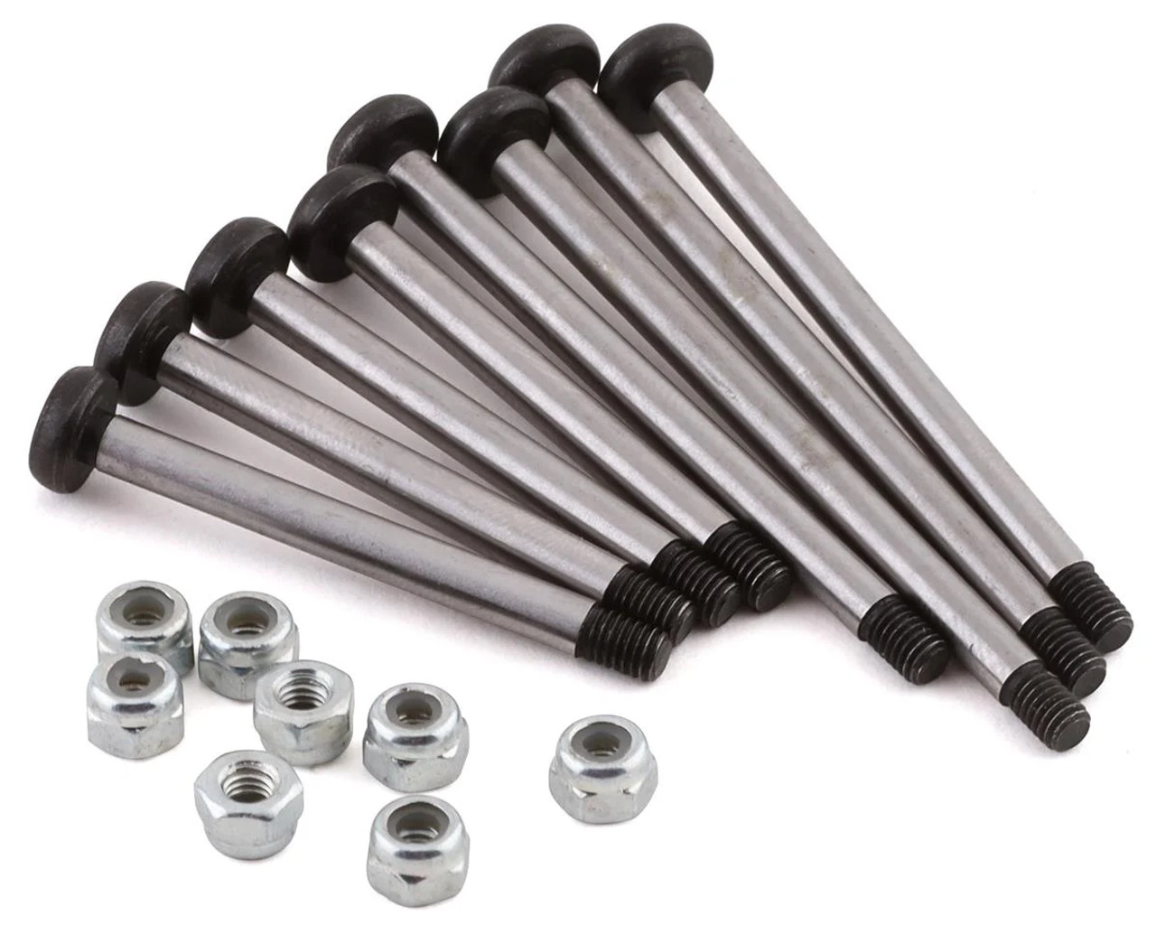ST Racing Concepts 2637S Traxxas Bandit Polished Steel Rear Outer Hinge Pin Set w/Lock Nuts (Silver)