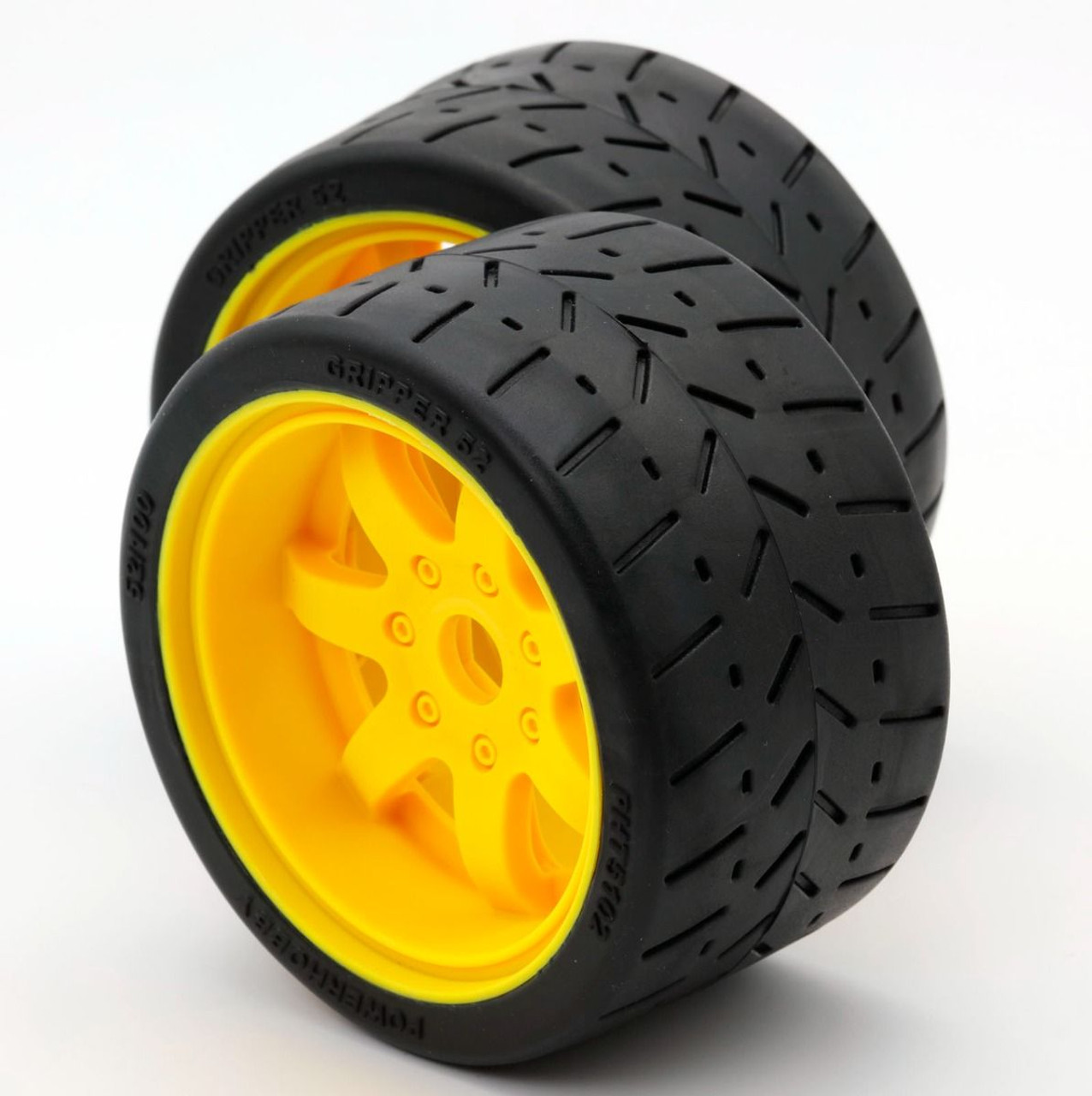 Power Hobby 1/8 Gripper 54/100 Belted Mounted Tires 17mm Yellow