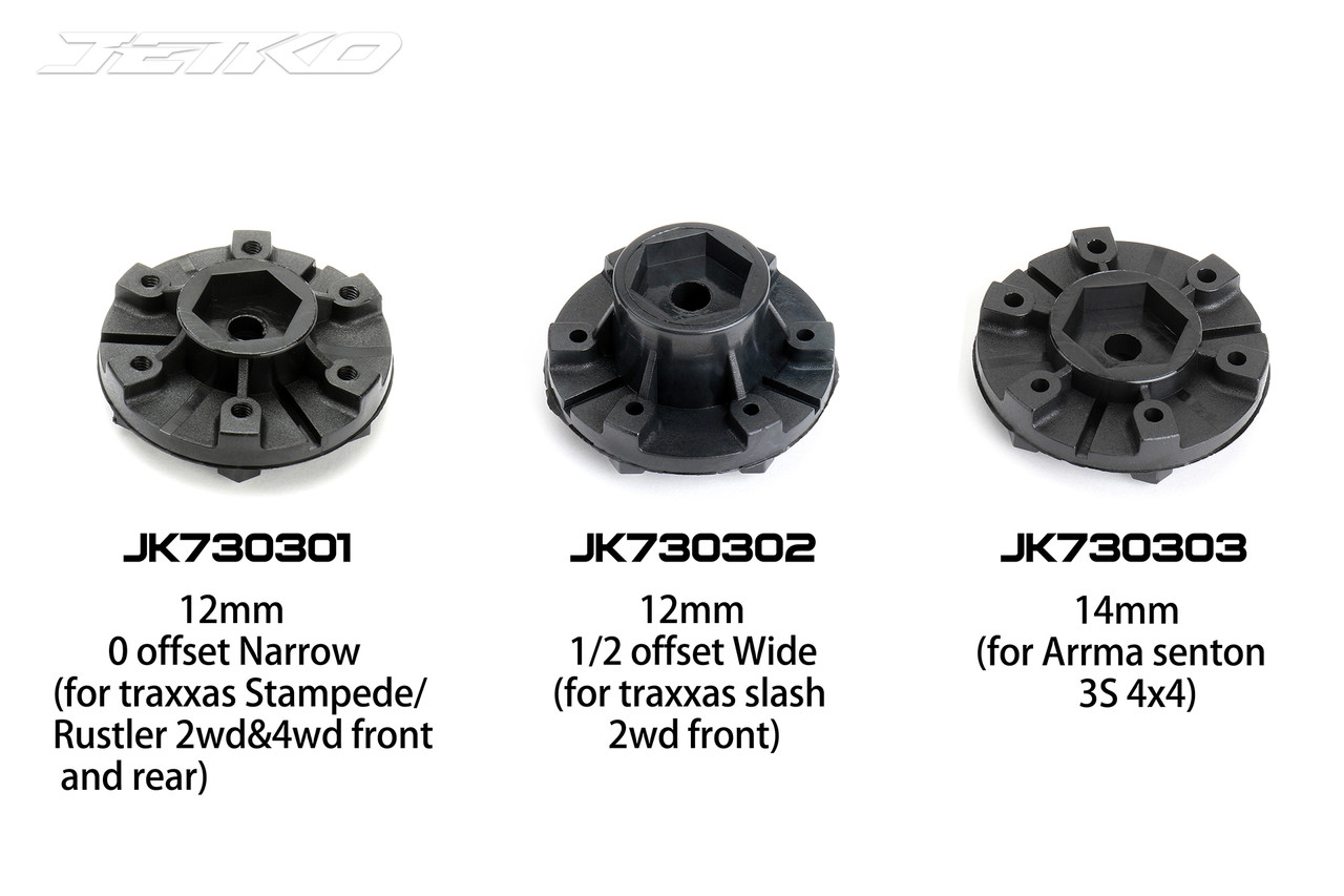 Jetko Rockform 1/10 SC Tires Mounted on Black Claw Rims, Medium Soft, 12mm Hex, 1/2" Offset (2)