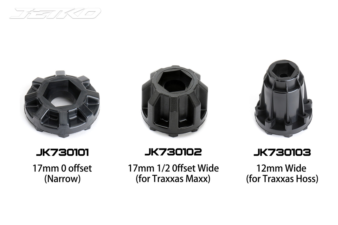 Jetko Rockform 1/8 SGT 3.8 Tires Mounted on Black Claw Rims, Medium Soft, Belted, 12mm 