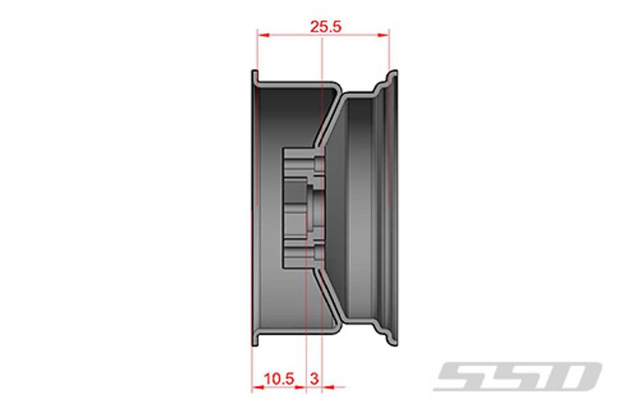 SSD RC Slot 1.9" Steel Beadlock Wheels (Chrome)