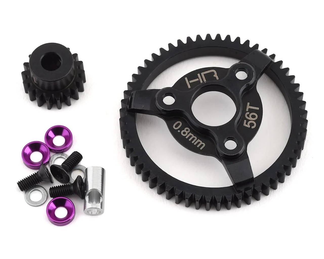 Hot Racing Steel Pinion and Spur Gear(18t/56t 32p)(Purp):TRA