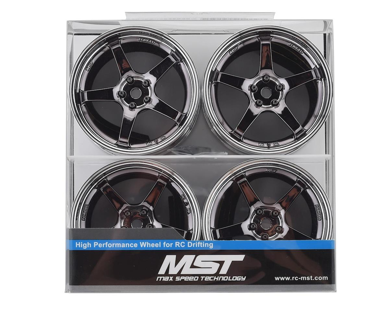 MST GT Wheel Set (Chrome/Black Chrome) (4) (Offset Changeable)