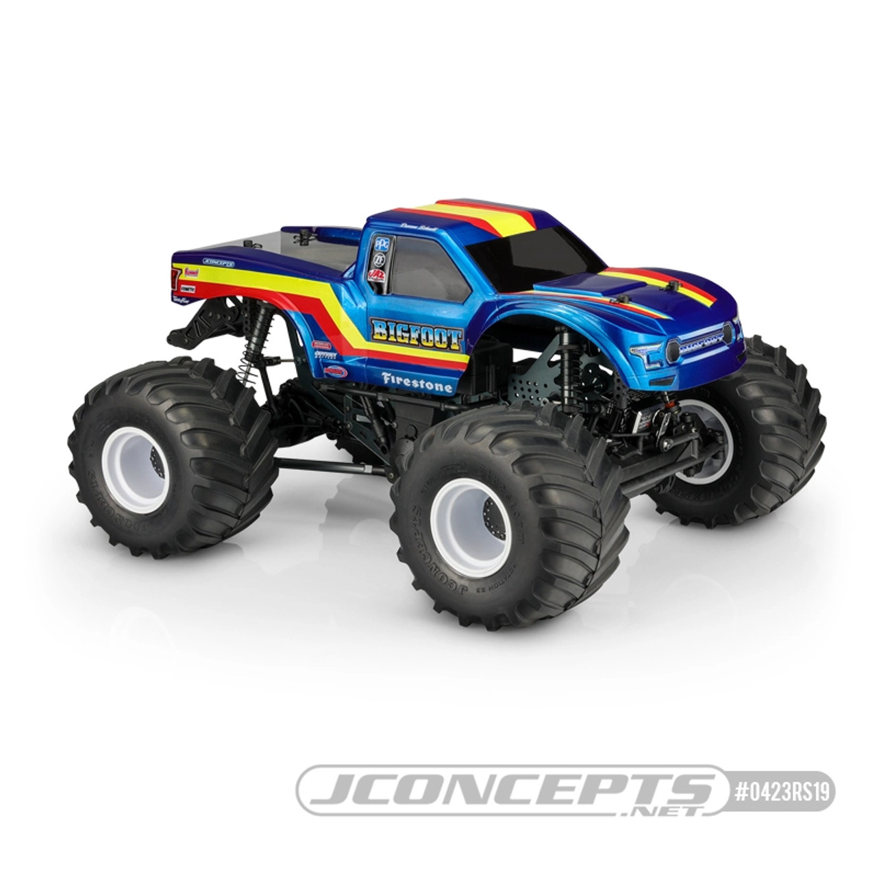JConcepts 2020 Ford Raptor Body, Bigfoot 19 Racer Stripe, fits Losi LMT & Axial SMT10