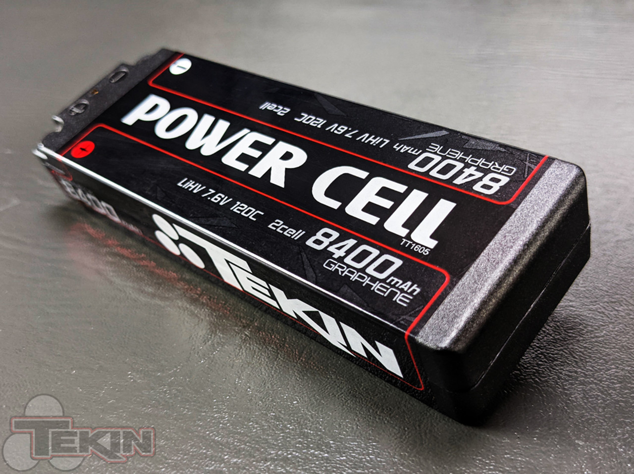 Tekin Power Cell 2S Hard Case 120C Graphene LiPo Battery (7.6V/8400mAh) w/5mm Bullets