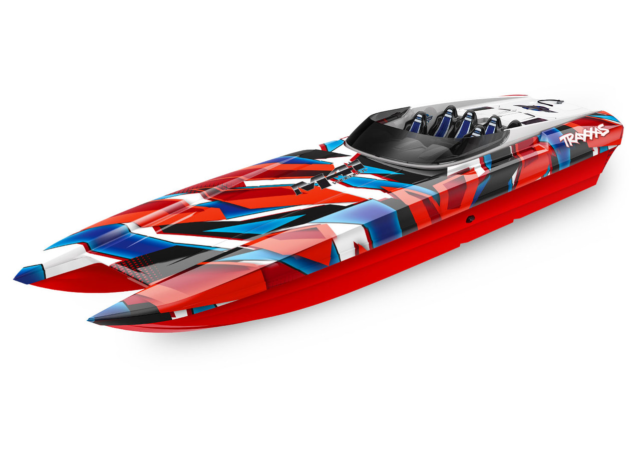 Traxxas DCB M41 Widebody 40" Catamaran High Performance 6S Race Boat w/ TQi 2.4GHz Radio & TSM (Red/Blue)