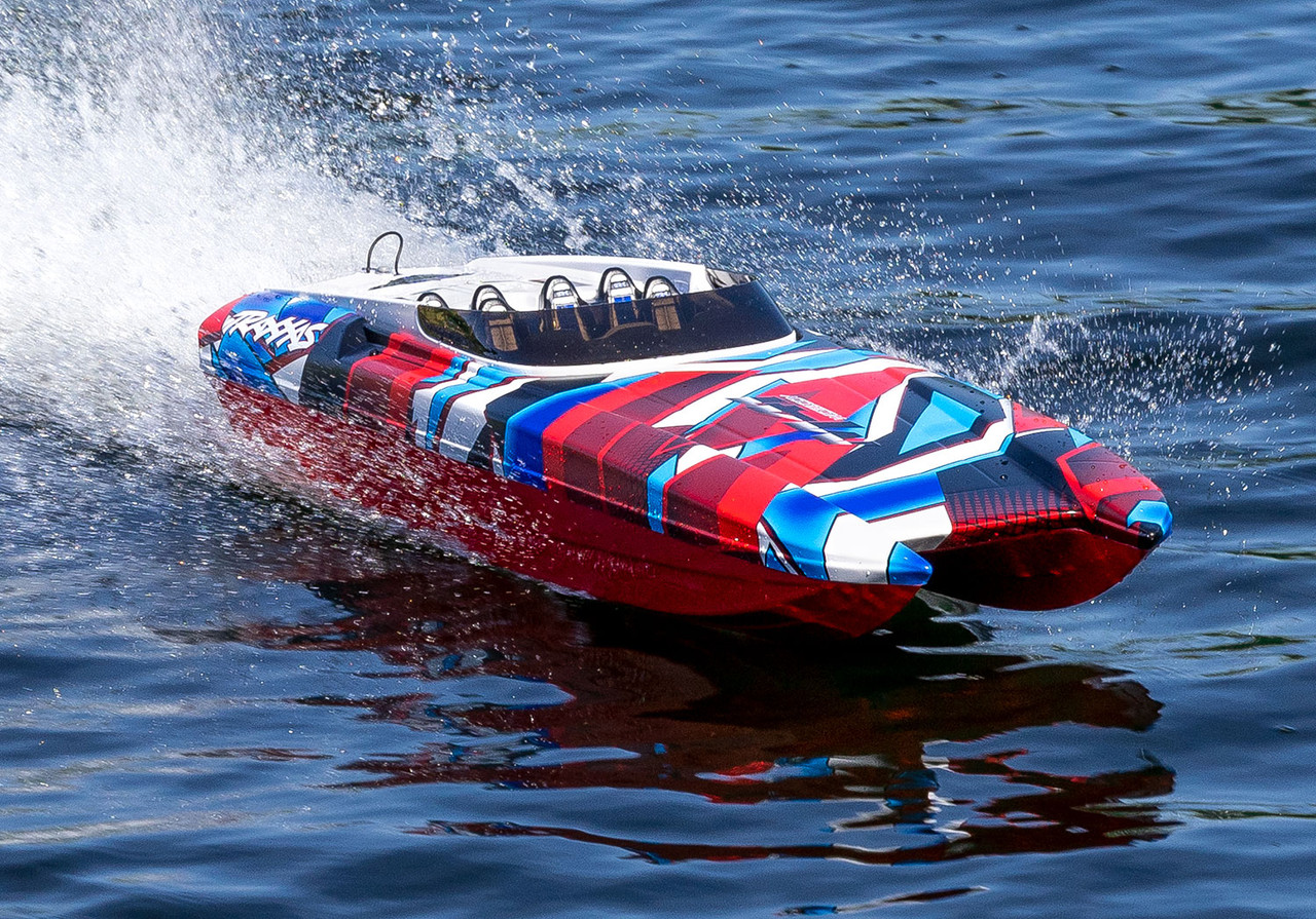 Traxxas DCB M41 Widebody 40" Catamaran High Performance 6S Race Boat w/ TQi 2.4GHz Radio & TSM (Red/Blue)