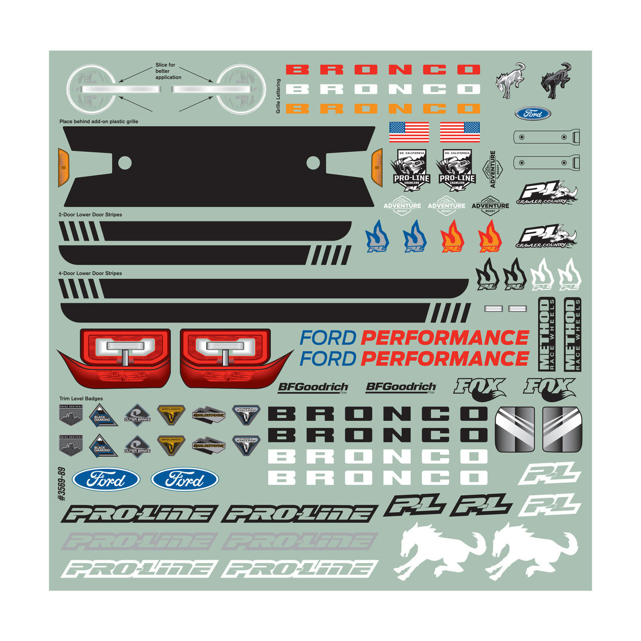 Proline 3569-00 1/10 2021 Ford Bronco Clr Body Set 11.4": Crawlers