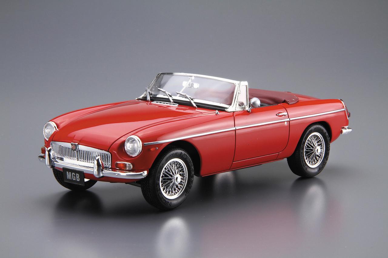 Aoshima 1/24 1968 MGB (Mk2) G/HM4 2-Door Convertible Car Model Kit