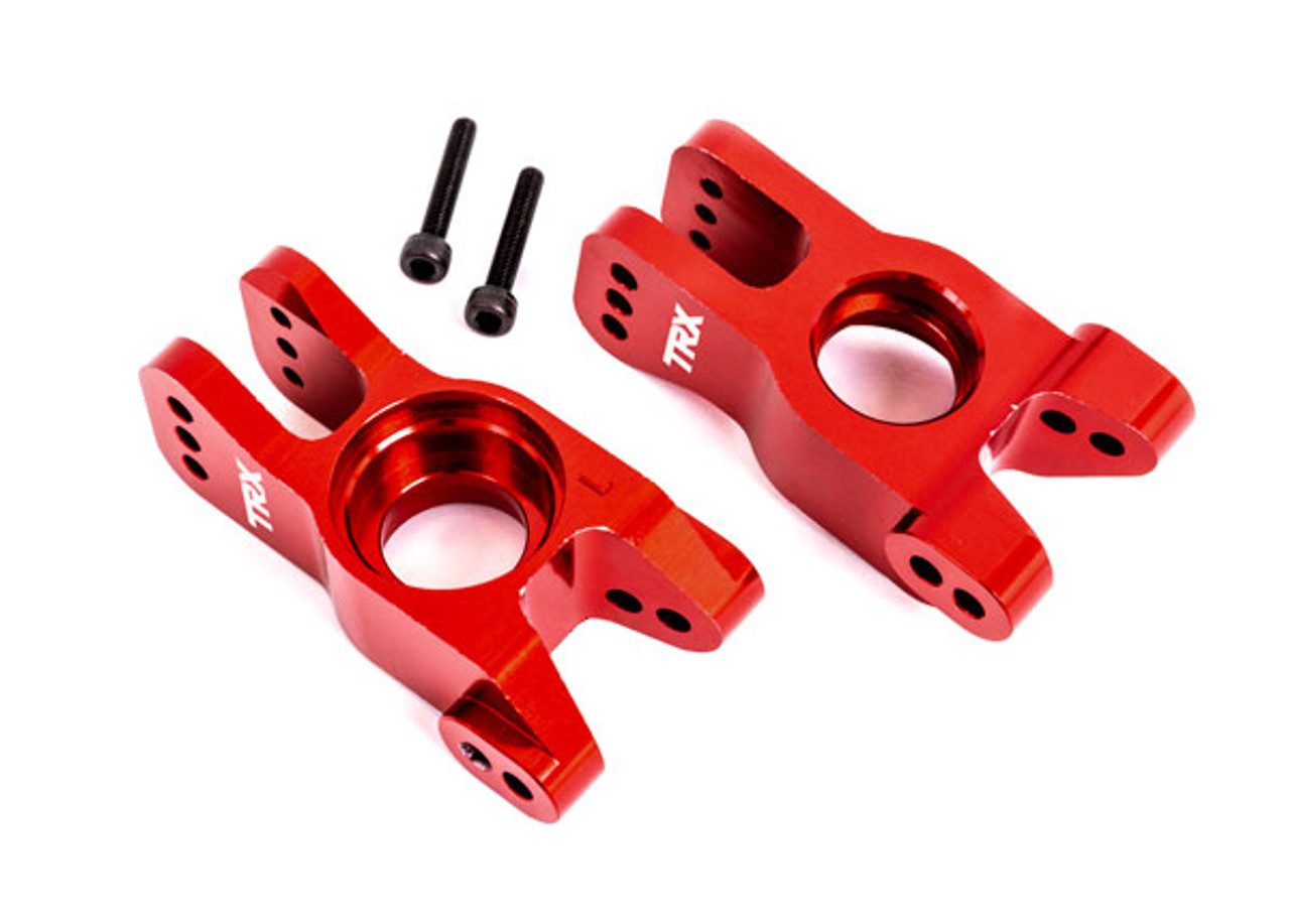 Traxxas 9552R Rear Carriers aluminum (red-anodized) Sledge 