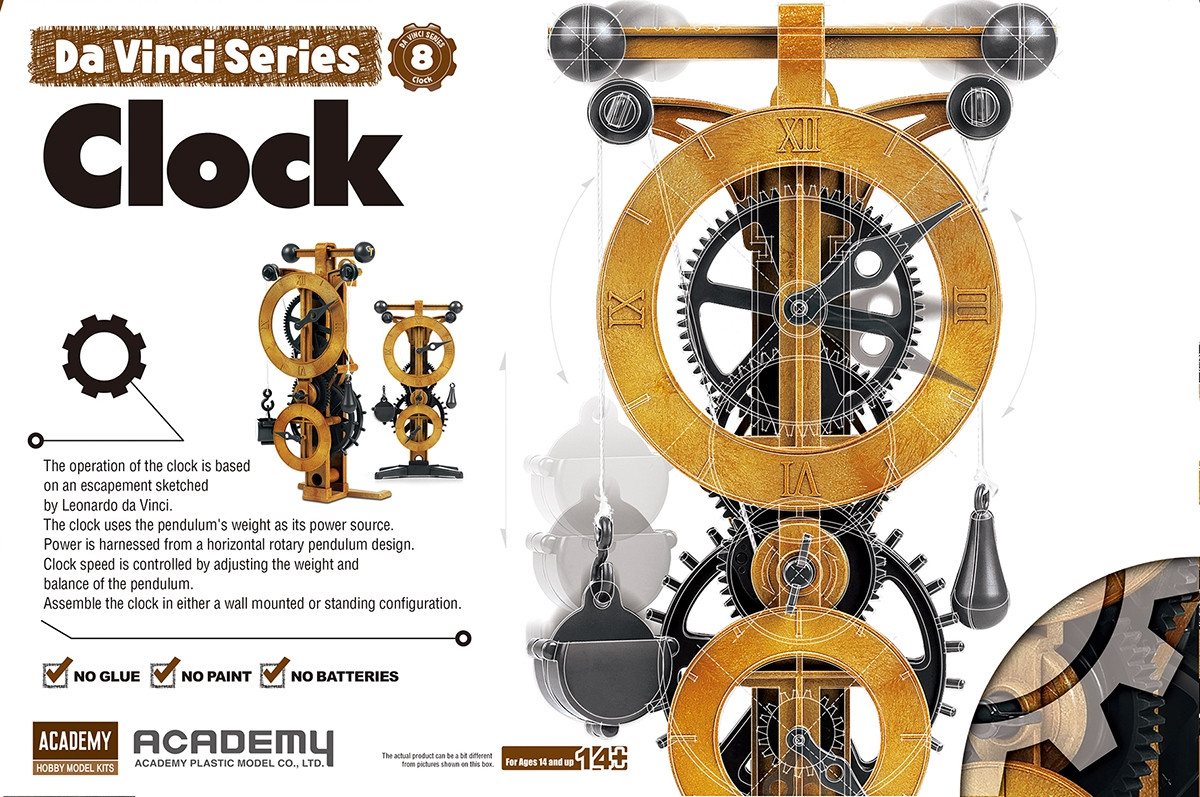 guild clock KIT 機械式時計キット Academy 18150 Da Vinci Clock Model Kit - Small Addictions RC