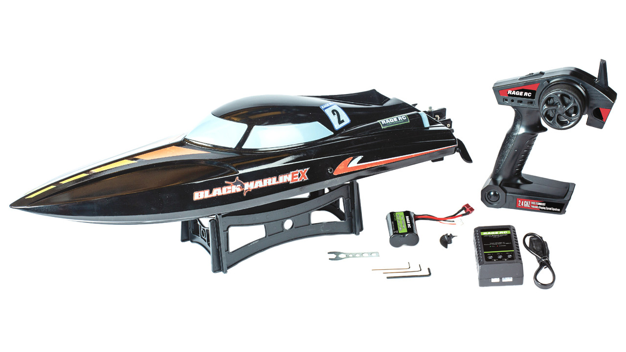 Rage RC Black Marlin EX Brushed RTR Boat