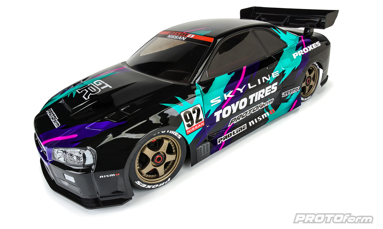 Protoform 158400 1/7 2002 Nissan Skyline GT-R R34 Clear Body: ARRMA Infraction 6S