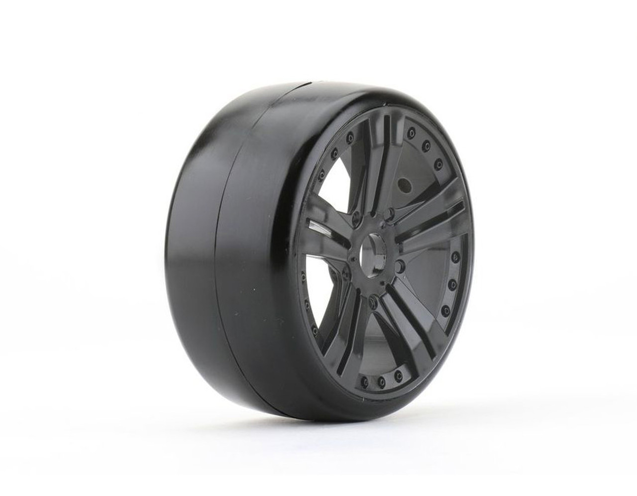 Jetko 1/8 GT Buster Tires Mounted on Black Claw Rims, Super Soft, Belted (2)