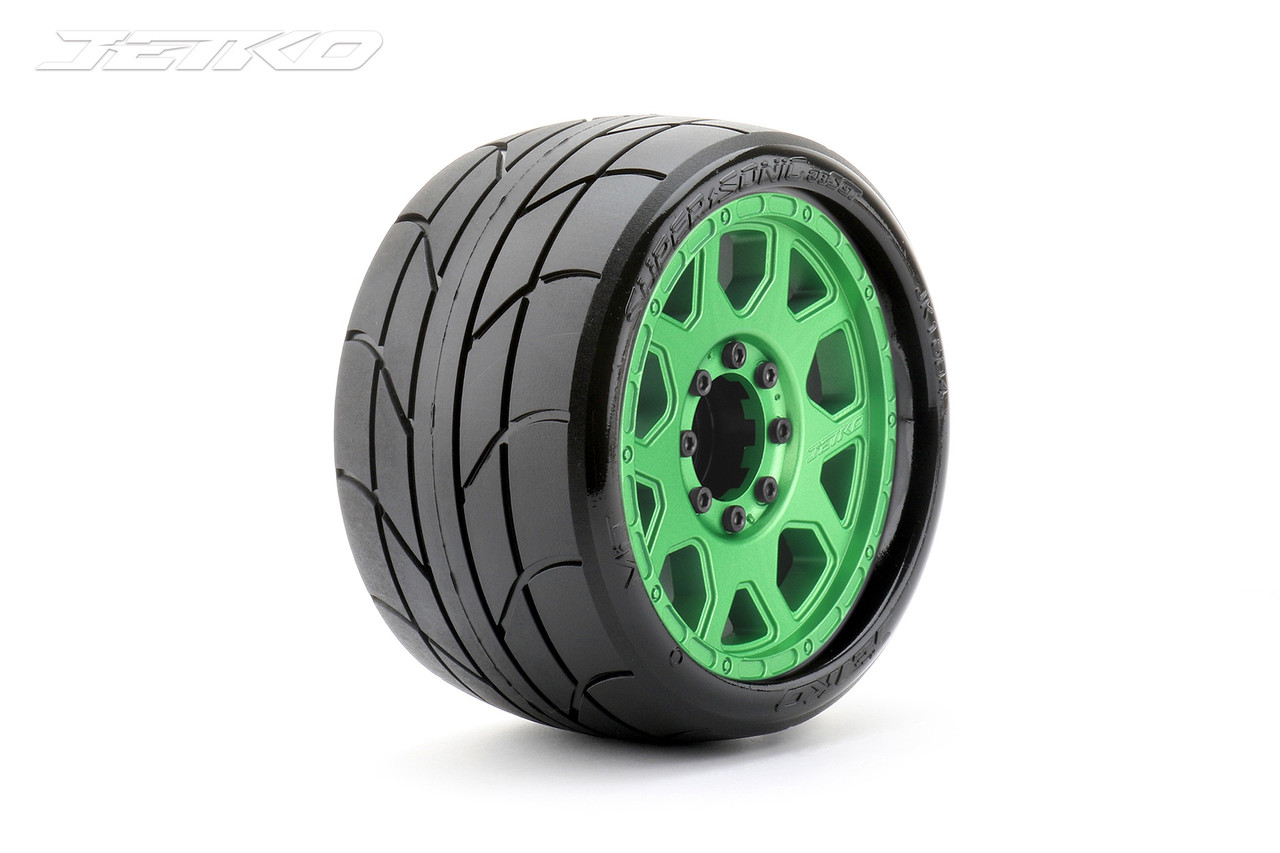 Jetko 1/8 SGT 3.8 EX-Super Sonic, Mounted on Green Claw Rim